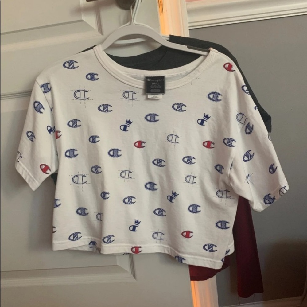 cropped champion. shirt